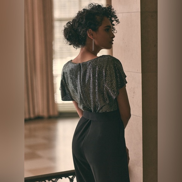 Joseph Ribkoff - Belted Sequin Jumpsuit - Picture 3 of 8